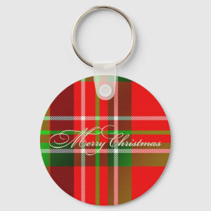 Porte-clés Porte - clé de tartan de Noël