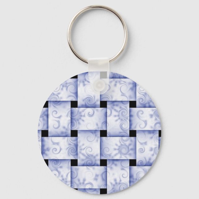 Porte-clés porte - clé de tissu bleu bébé (Recto)