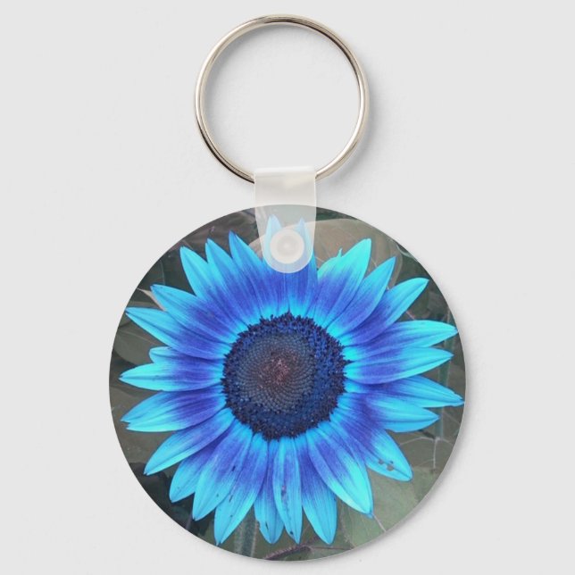 Porte-clés Porte - clé de tournesol bleu (Recto)