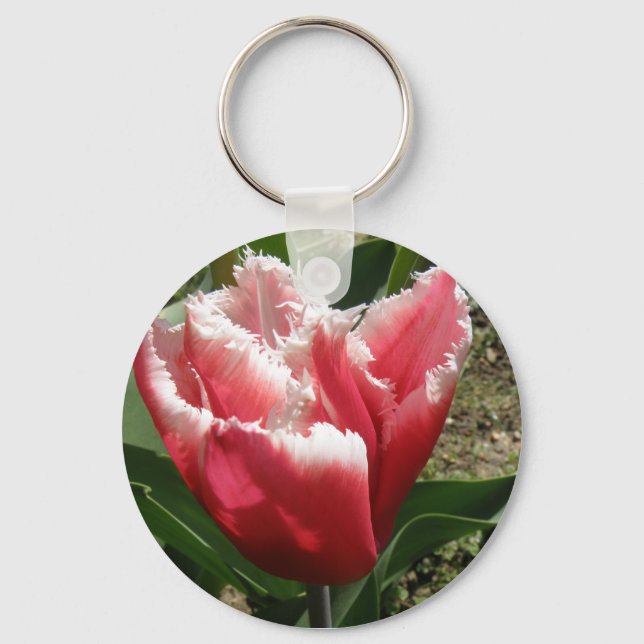 Porte-clés Porte - clé de tulipe à franges roses (Recto)