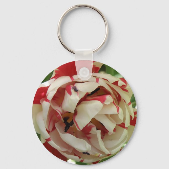 Porte-clés Porte - clé de tulipe rose et blanc (Recto)