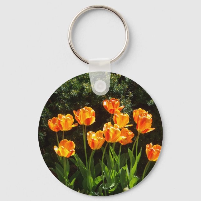 Porte-clés Porte - clé de tulipes orange/jaune (Recto)