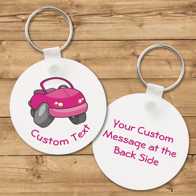 Porte-clés Porte - clé de voiture Cartoon rose (Créateur téléchargé)
