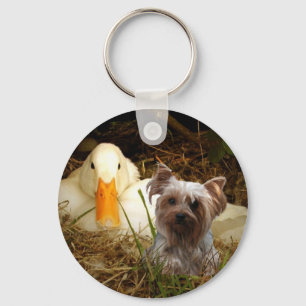 Porte-clés Porte - clé de Yorkshire Terrier avec le canard