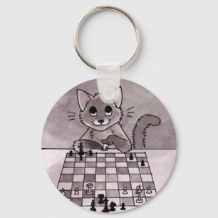 Porte-clés Porte - clé d'échecs de chat