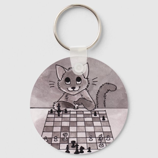 Porte-clés Porte - clé d'échecs du chat (Recto)