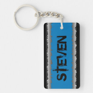 Porte-clés Porte - clé déchiqueté par gris personnalisable