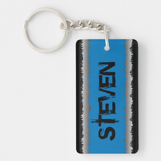 Porte-clés Porte - clé déchiqueté par gris personnalisable de (Devant)