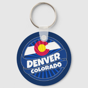 Porte-clés Porte - clé d'éclat de drapeau de Denver le