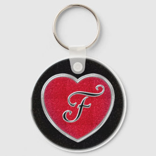 Porte-clés Porte - clé décoré d'un monogramme de coeur de