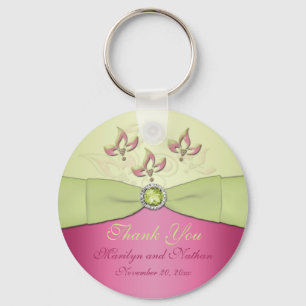 Porte-clés Porte - clé décoré d'un monogramme floral de ro