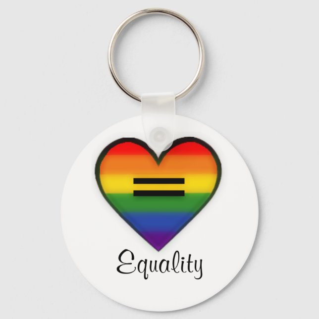 Porte-clés Porte - clé d'égalité coeur arc-en-ciel (Recto)