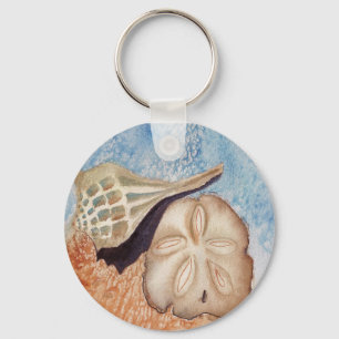 Porte-clés Porte - clé d'empreintes de plage et de coquillage