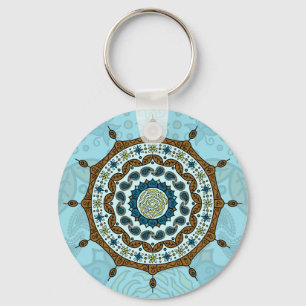 Porte-clés Porte - clé d'en cuivre d'imaginaire de Mehndi