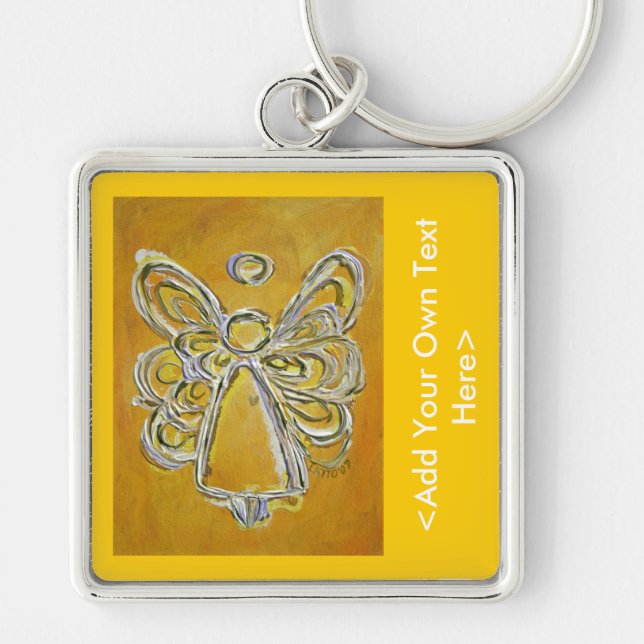 Porte-clés Porte - clé des ailes d'Ange Jaune (Devant)