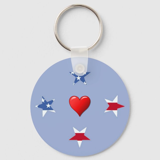Porte-clés Porte - clé des étoiles patriotiques (Recto)