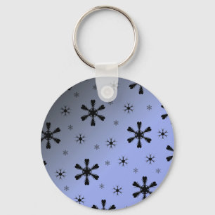 Porte-clés Porte - clé des flocons de neige gris bleu