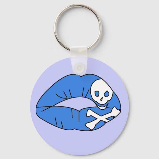 Porte-clés Porte - clé des lèvres de poison bleu (Recto)