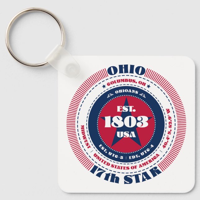 Porte-clés Porte - clé d'État de l'Ohio (Recto)