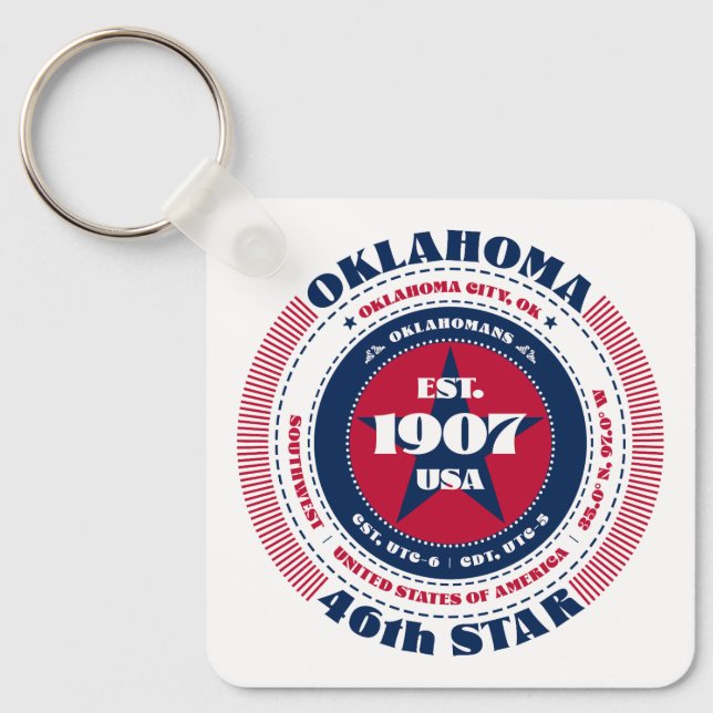 Porte-clés Porte - clé d'État de l'Oklahoma (Recto)