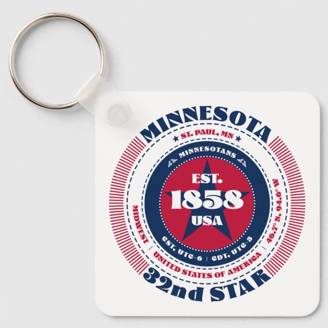 Porte-clés Porte - clé d'État du Minnesota (Recto)
