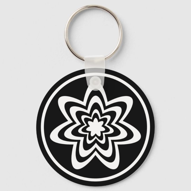 Porte-clés Porte - clé d'explosion florale, Noir (Recto)