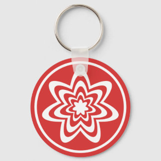 Porte-clés Porte - clé d'explosion florale, rouge vif