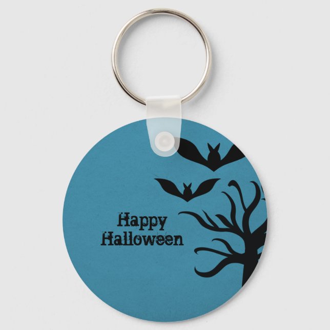 Porte-clés Porte - clé d'Halloween Eerie Bats, Bleu (Recto)