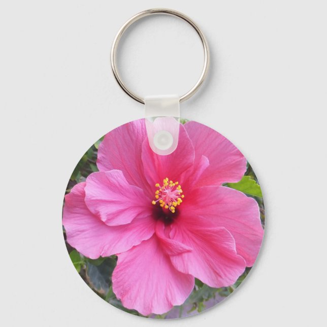 Porte-clés Porte - clé d'Hibiscus rose (Recto)