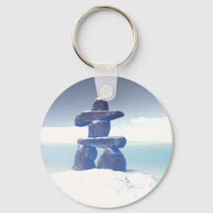 Porte-clés Porte - clé d'inukshuk d'hiver