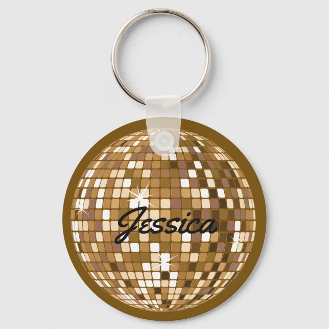 Porte-clés Porte - clé Disco Ball personnalisé Brown (Recto)