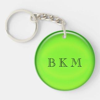 Porte-clés Porte - clé - Disque vert avec initiales