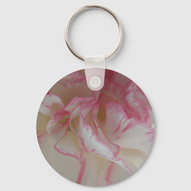 Porte-clés Porte - clé d'oeillets blanc et rose (Recto)