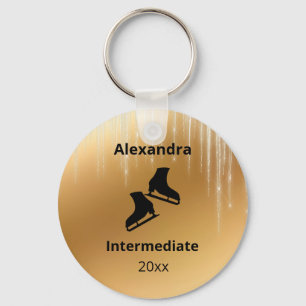 Porte-clés porte - clé d'or de l'année d'essai de patinage 
