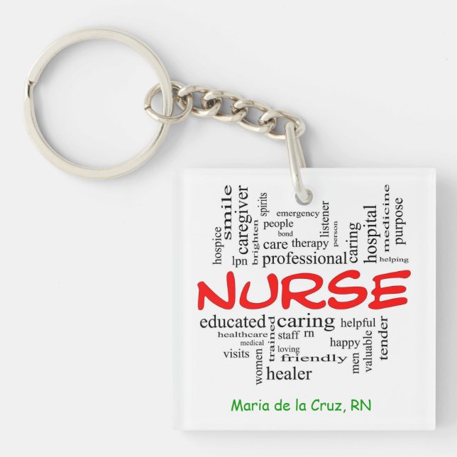 Porte-clés Porte - clé (double face) de carré (Devant)