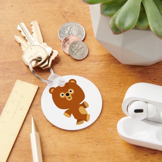 Porte-clés Porte - clé d'ours de caricature assertive mignon (Bureau)