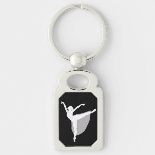 Porte-clés Porte - clé du ballet 1, silhouette de blanc de