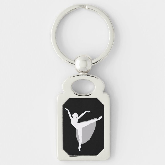 Porte-clés Porte - clé du ballet 1, silhouette de blanc de (Devant)
