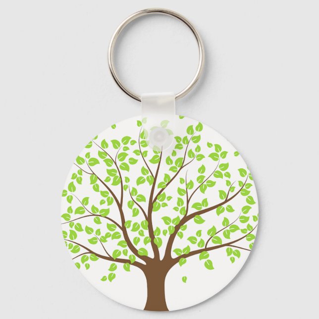 Porte-clés Porte - clé du bouton Arbre vert d'été (Recto)
