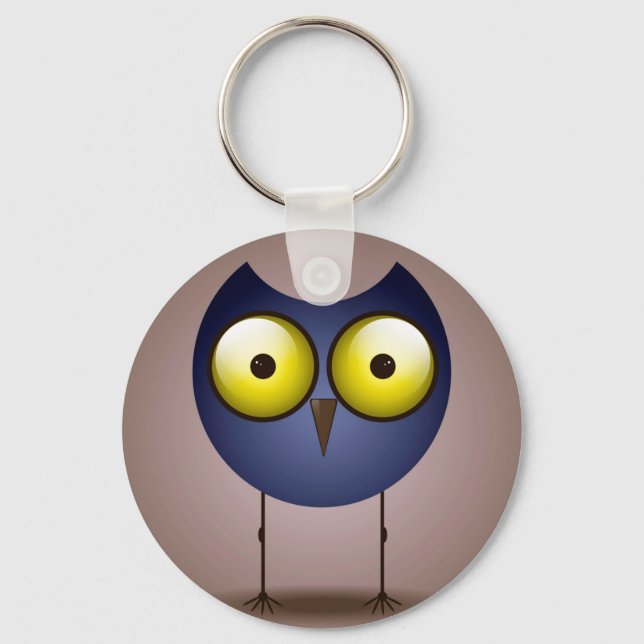 Porte-clés Porte - clé du bouton Big Eyed Blue Owl (Recto)