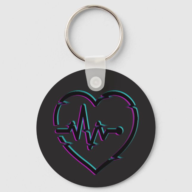 Porte-clés Porte - clé du bouton Coeur (Recto)
