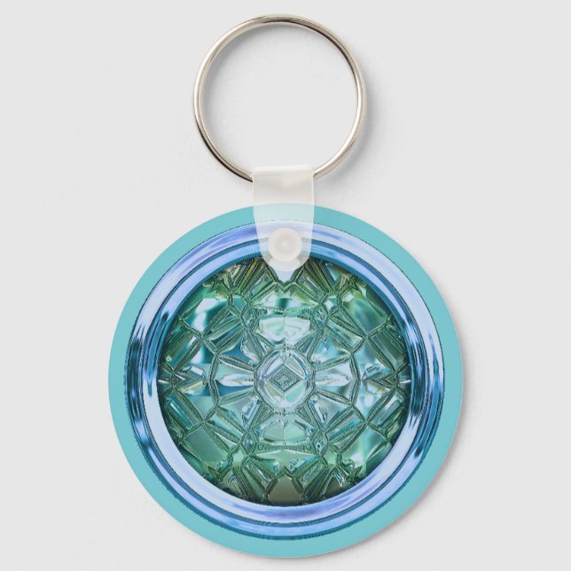 Porte-clés Porte - clé du bouton de couture en verre (Recto)