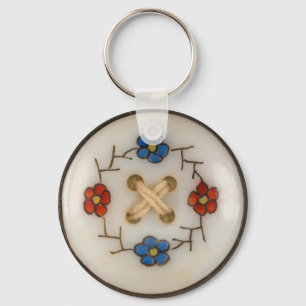 Porte-clés Porte - clé du bouton de couture Vintage