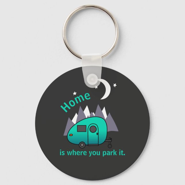 Porte-clés Porte - clé du bouton de la remorque turquoise Blu (Recto)