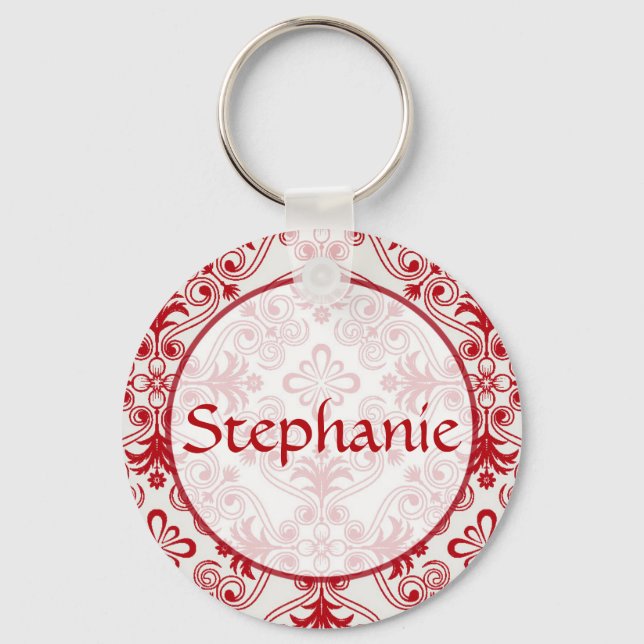 Porte-clés Porte - clé du bouton de nom personnalisable Red D (Recto)