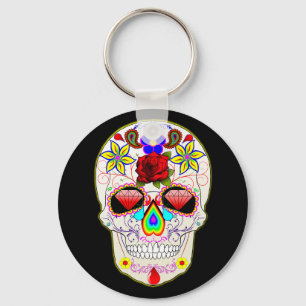 Porte-clés Porte - clé du bouton des yeux de diamant du crâne