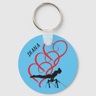 Porte-clés Porte - clé du bouton Gymnastique. Nom personnalis