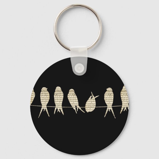 Porte-clés Porte - clé du bouton Musical Birds (Recto)