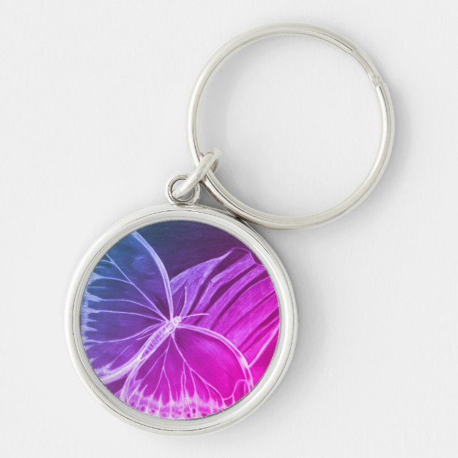 Porte-clés Porte - clé du bouton papillon violet (Devant)