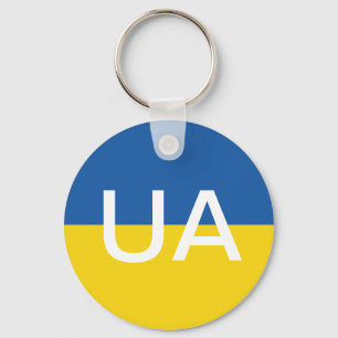 Porte-clés Porte - clé du bouton rond du drapeau ukrainien